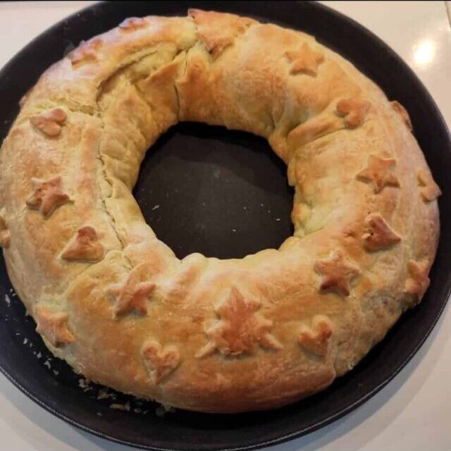 Feestelijke bladerdeegkrans: écht sjiek kliekje